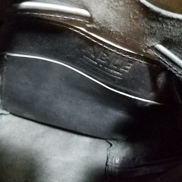 Able Bucket Purse - Tassel Black Leather Ethical Fair Trade Mod Twee Festival - Picture 10 of 15